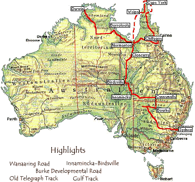 Übersichtskarte mit Route